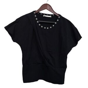 Uterqüe Black With Star Neckline